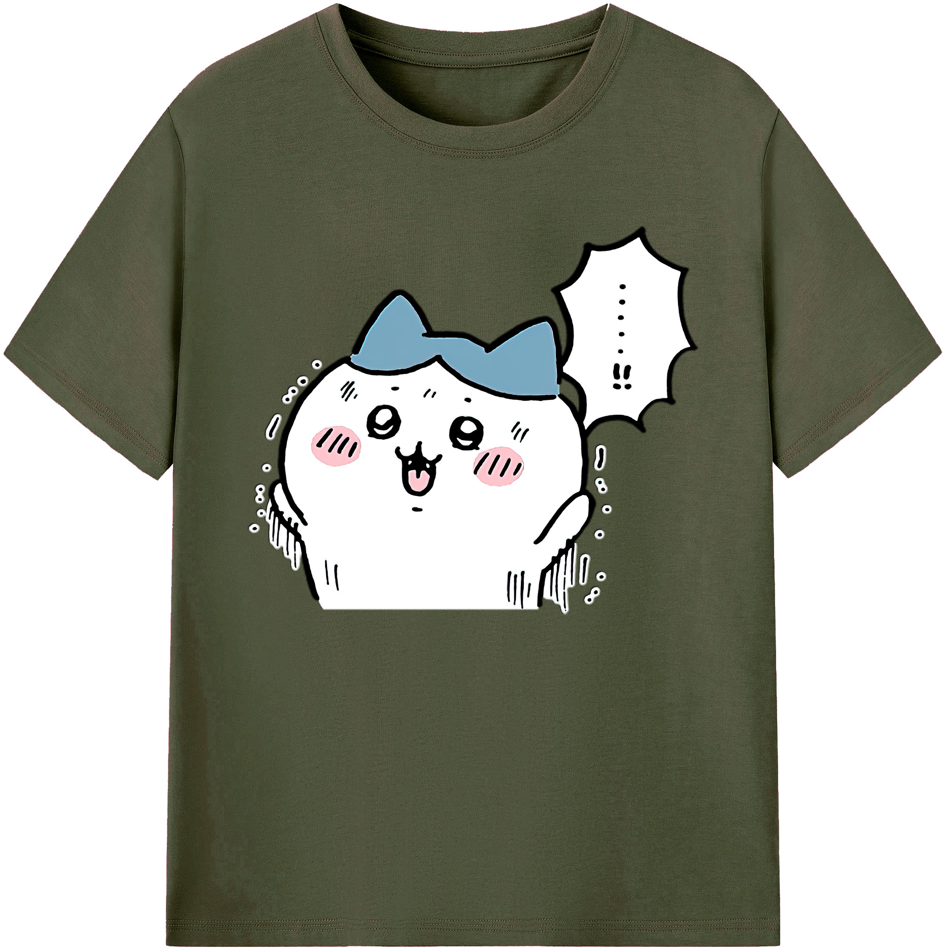 （画像用） ちいかわ ハチワレ Chii-kawa hachiware 綿100％ メンズ半袖Tシャツ｜肌触りやわらか＆通気性